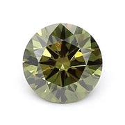 0.91 Ct dark green round cut lab grown diamond with intense color, brilliant loose stone for custom jewelry