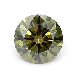 0.91 Ct dark green round cut lab grown diamond with intense color, brilliant loose stone for custom jewelry