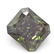 1.72 Ct dark green radiant cut lab grown diamond with deep color, brilliant loose stone for luxury jewelry