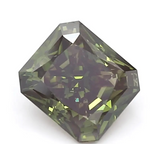 1.72 Ct dark green radiant cut lab grown diamond with deep color, brilliant loose stone for luxury jewelry