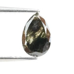 0.75Ct Black And BrownGrey Colour Diamond Pear Shaped Diamond Use For Custom Jewelry 