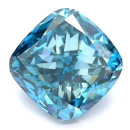 3.03 Ct deep blue cushion cut lab created diamond with soft brilliance, delicate loose stone for fine jewelry