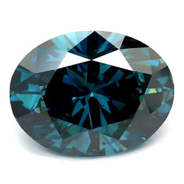 4.03 Ct deep blue oval cut lab diamond with rich color, minimalist elegant loose stone for modern jewelry