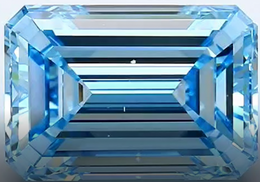 Emerald Cut Lab Grown Diamond Certified Fancy Vivid Blue Color CVD Diamond VS1 Clarity Lab Diamond