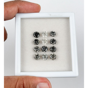 engagement salt and pepper diamond ring and imperfect diamond collection grey color round cut diamond 