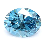 1.00 Ct vivid blue oval cut lab grown diamond with bright color, elegant loose gem for custom jewelry