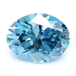 1.00 Ct vivid blue oval cut lab grown diamond with bright color, elegant loose gem for custom jewelry
