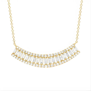 4.38 Ct Long gold necklace with layered chain design.