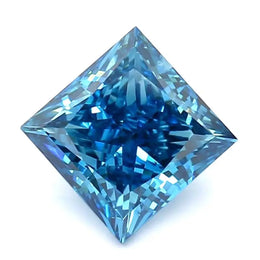 2.11 Ct princess cut deep blue green lab grown diamond with soft glow, elegant loose stone for fine jewelry