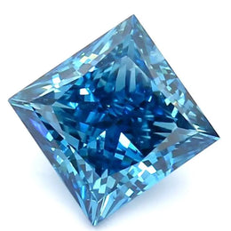 2.17 Ct deep blue princess cut lab created diamond with rich color, elegant loose stone for custom jewelry