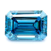 1.59 Ct dark blue emerald cut lab diamond with rich color, step cut brilliance loose stone for luxury jewelry
