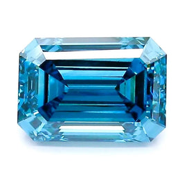1.59 Ct dark blue emerald cut lab diamond with rich color, step cut brilliance loose stone for luxury jewelry