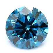 1.50 Ct deep blue round cut lab created diamond with soft glow, elegant loose stone for fine jewelry