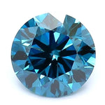 1.50 Ct deep blue round cut lab created diamond with soft glow, elegant loose stone for fine jewelry