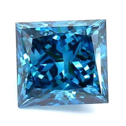 1.77 Ct deep blue princess cut lab grown diamond with calm sparkle, elegant loose stone for fine jewelry