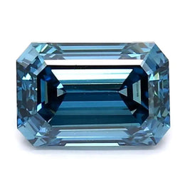 1.67 Ct fancy blue emerald cut lab diamond with soft radiance, elegant loose stone for custom jewelry