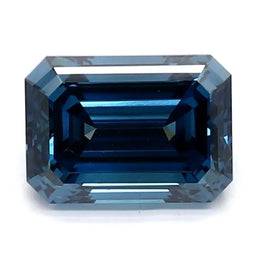 1.87 Ct dark blue emerald cut lab created diamond with soft shine, elegant loose stone for fine jewelry