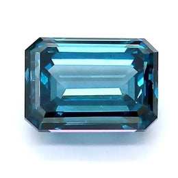 1.25 Ct dark blue emerald cut lab diamond with soft brilliance, elegant loose stone for fine jewelry