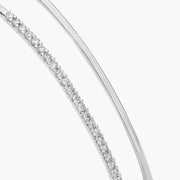 2.03 Ct Modern Duo Lab Created Diamond Bangle Bracelet In 14K White Gold