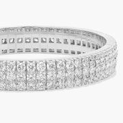 14.00 Ct Moissanite Diamond Tennis Bangle Bracelet In 14K White Gold