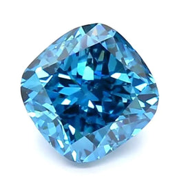 1.28 Ct deep blue cushion cut lab diamond with rich tone and sparkle, luxury loose stone for custom jewelry