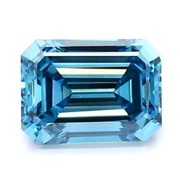 1.28 Ct deep blue emerald cut lab diamond with step facets, elegant loose stone for fine jewelry