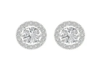 Stunning Round Cut Stud Promisary Earrings