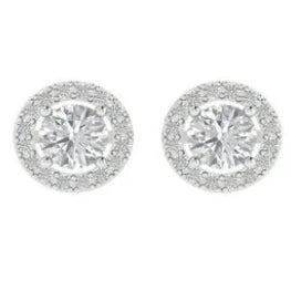 Stunning Round Cut Stud Promisary Earrings