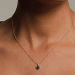 Sophisticated lab created gemstone necklace with polished finish and radiant gemstone
