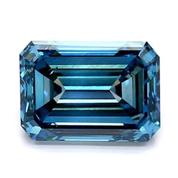 1.54 Ct fancy blue emerald cut lab created diamond with rich hue and sparkling elegant finish