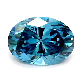 1.17 Ct deep blue oval cut lab grown diamond with rich color and fine jewelry quality sparkle