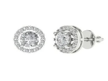 Stunning Round Cut Stud Promisary Earrings