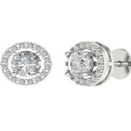 Stunning Round Cut Stud Promisary Earrings