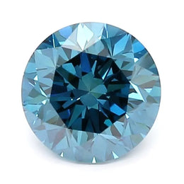 1.02 Ct deep blue round cut lab created diamond with vibrant color and brilliant sparkle loose stone