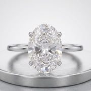 Round diamond engagement ring with classic brilliant luxury setting