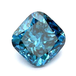 1.02 Ct dark blue cushion cut lab grown diamond with deep rich color and high quality sparkle