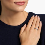 2.94 Ct lab-created Riviera blue emerald cut diamond ring, elegant bridal jewelry, perfect wedding gift, sophisticated gemstone ring.