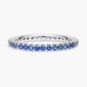 2.94 Ct lab-created Riviera blue emerald cut diamond ring, elegant bridal jewelry, perfect wedding gift, sophisticated gemstone ring.