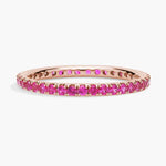 2.96 Ct lab-created ruby-pink round cut gemstone ring, elegant jewelry gift for her, sparkling gemstone in sterling setting