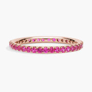 2.96 Ct lab-created ruby-pink round cut gemstone ring, elegant jewelry gift for her, sparkling gemstone in sterling setting