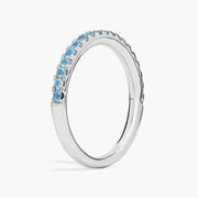 2.96 Ct lab-created Riviera blue emerald cut ring for bride, elegant wedding gift, vibrant blue gemstone jewelry