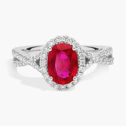 Classic 3.87 Ct Lab Created Ruby-Pink Oval Cut Gemstone Ring with Elegant White Stones