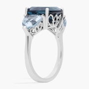 Lab-created baby blue gemstone ring 5.65 Ct with London blue gemstone, elegant and high-end design for women’s jewelry