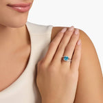 Sparkling gemstone ring with brilliant shine and stylish band for engagement or fashion look