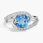 Sparkling gemstone ring with brilliant shine and stylish band for engagement or fashion look