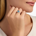 Sparkling gemstone ring with brilliant shine and stylish band for engagement or fashion look