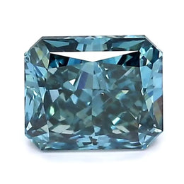 1.08 Ct deep blue radiant cut lab grown diamond with sleek modern cut and stunning sparkle
