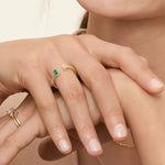 Trendy gemstone ring with lab grown diamond accents for a chic and contemporary jewelry design