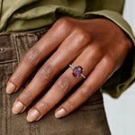 Sophisticated gemstone ring with lab grown diamond setting designed for premium sparkle and modern elegance