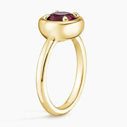 Modern lab grown diamond ring featuring colorful gemstone centerpiece in a sleek and sophisticated fine jewelry design